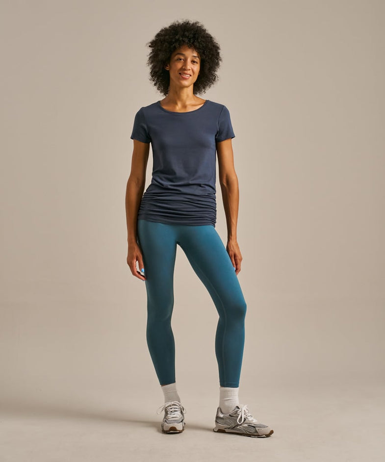 Bam846 Gathered Hem T Shirt Storm Navy Bam Clothing 5
