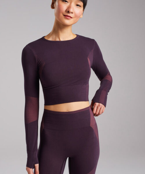 Bam1444 Womens Balance Long Sleeve Top Fig Bamboo Clothing 2