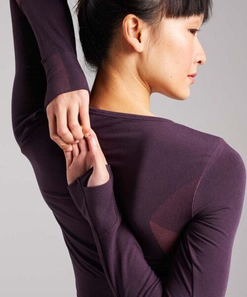 Bam1444 Womens Balance Long Sleeve Top Fig Bamboo Clothing 5