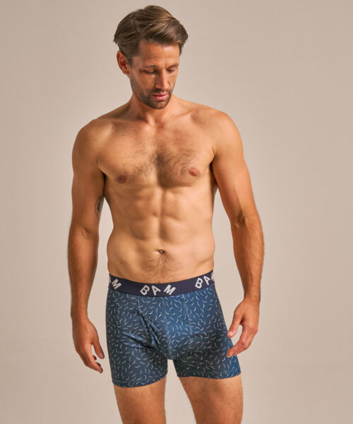 Bam1022 Air Boxers Denim Blue Bird Print Clothing 1