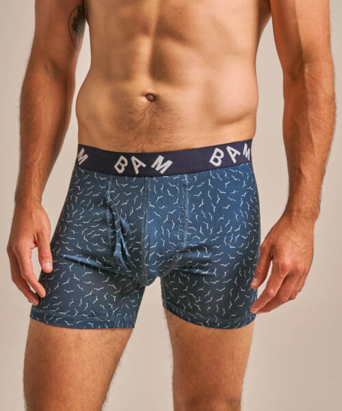 Bam1022 Air Boxers Denim Blue Bird Print Clothing 2