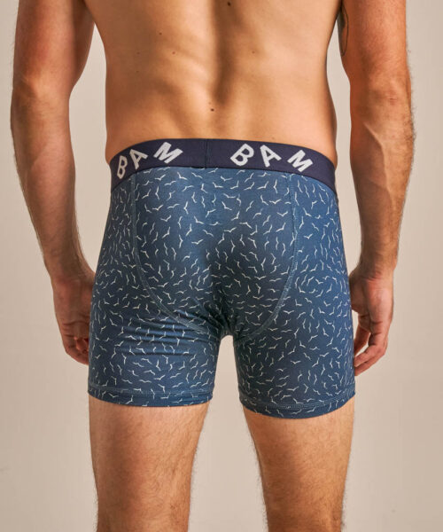 Bam1022 Air Boxers Denim Blue Bird Print Clothing 3