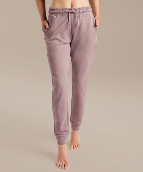Bam1498 Womens Lydford Joggers Pink Mink Marl Bamboo Clothing 2