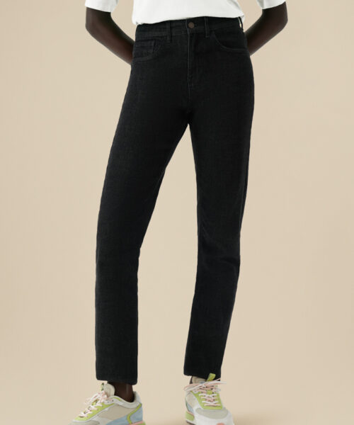 Bam1547 Womens Straight Leg Black Denim Bamboo Clothing 2