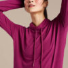 Bam1561 Womens Horizon Tie Top Claret Bamboo Clothing 1