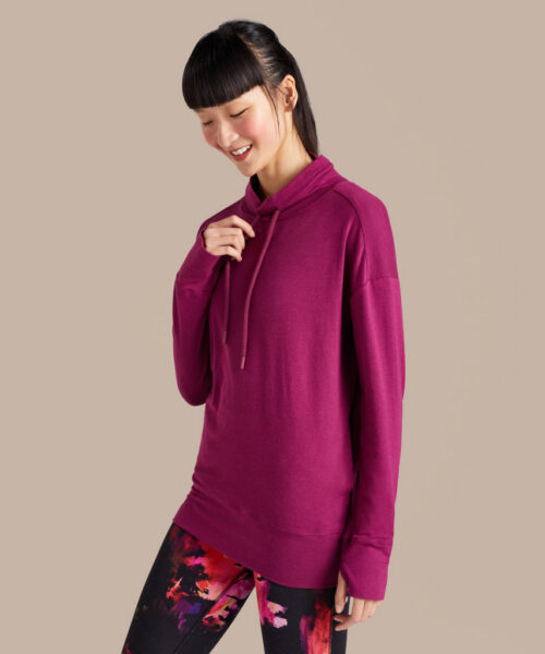 Bam1561 Womens Horizon Tie Top Claret Bamboo Clothing 3