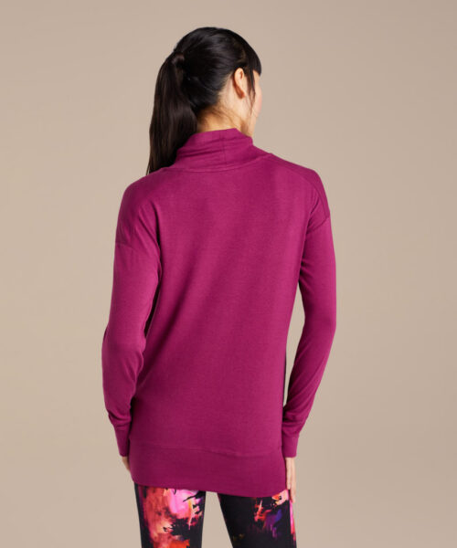 Bam1561 Womens Horizon Tie Top Claret Bamboo Clothing 4
