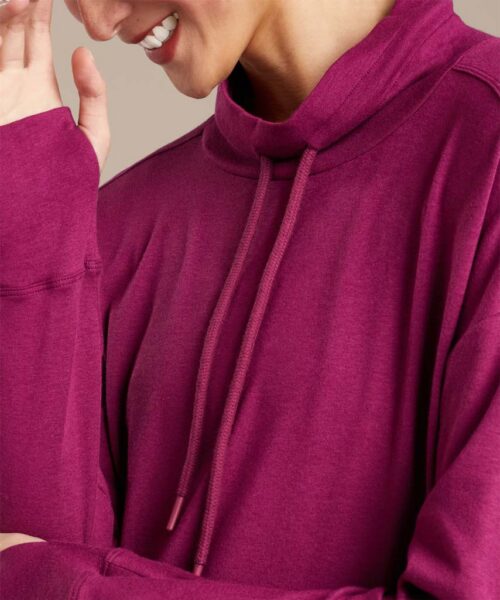 Bam1561 Womens Horizon Tie Top Claret Bamboo Clothing 5