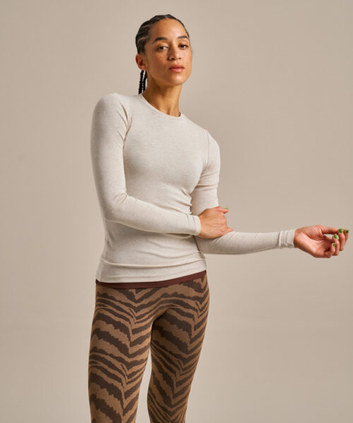 Bam1568 Horizon Long Sleeve Top Oatmeal Marl Clothing 2