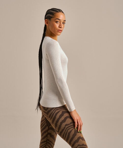 Bam1568 Horizon Long Sleeve Top Oatmeal Marl Clothing 3