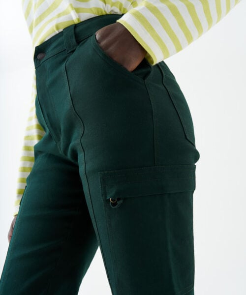 Bam1975 Agallea Slim Leg Cargo Trousers Ivy Bamboo Clothing 1