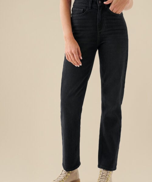 Bam1976 Womens Straight Leg Jeans Black Denim Bamboo Clothing 2