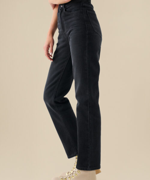 Bam1976 Womens Straight Leg Jeans Black Denim Bamboo Clothing 5