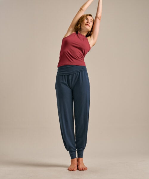 Bam2033 Cuffed Bamboo Yoga Pants Mariner Navy Bam Clothing 1