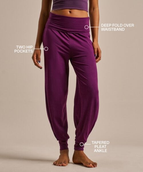 Bam2033 Womens Cuffed Bamboo Yoga Pants Damson Bam Clothing