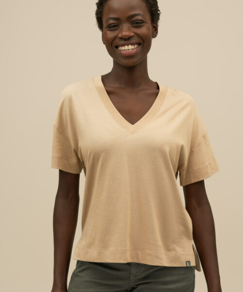 Bam2064 Boxy V Yoga T Shirt Neutral Bamboo Clothing 2