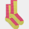 Bam2067 Womens Quarter Block Stripe Socks Pink Bamboo Clothing 1