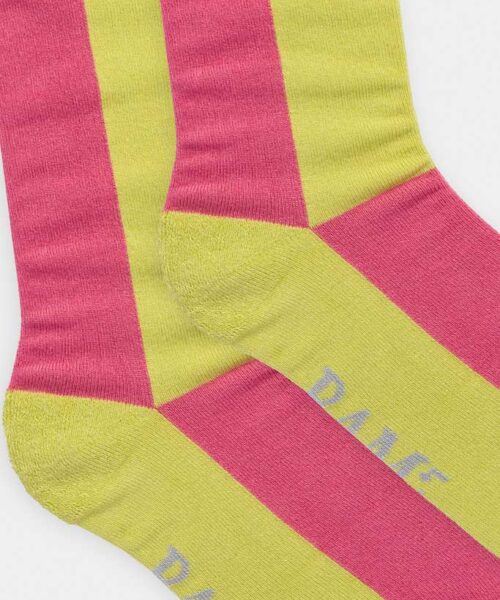 Bam2067 Womens Quarter Block Stripe Socks Pink Bamboo Clothing 2