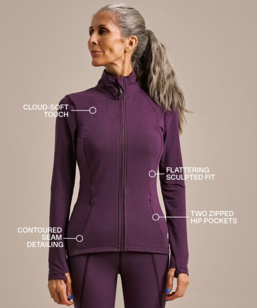 Bam2193 Enduro Training Jacket Damson Bamboo Clothing