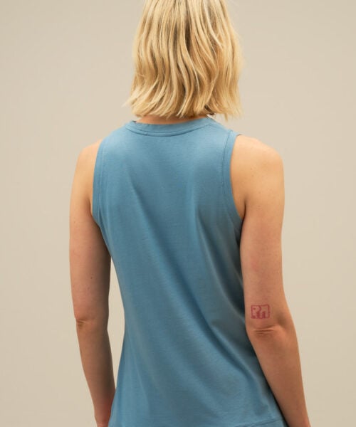 Bam2200 Womens Pluma Training Tank Shark Blue Bamboo Clothing 4