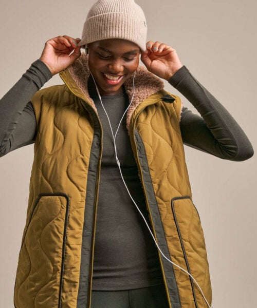 Bam2330 Zero Reversible Gilet Golden Olive Clothing 1
