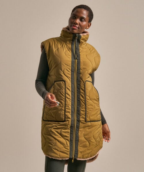 Bam2330 Zero Reversible Gilet Golden Olive Clothing 2