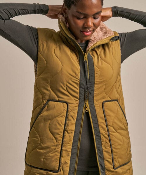 Bam2330 Zero Reversible Gilet Golden Olive Clothing 7