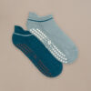 Bam2443 Pilates Grip Short Socks Blue Clothing 1
