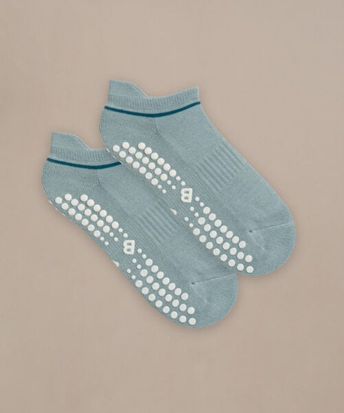 Bam2443 Pilates Grip Short Socks Blue Clothing 2