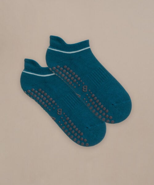 Bam2443 Pilates Grip Short Socks Blue Clothing 3