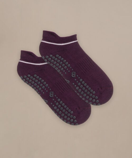 Bam2443 Pilates Grip Short Socks Damson Lavender Clothing 2