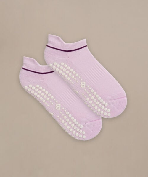 Bam2443 Pilates Grip Short Socks Damson Lavender Clothing 3