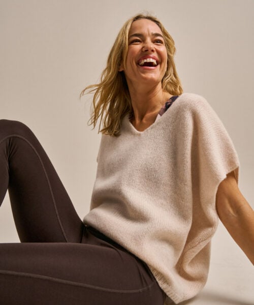 Bam2483 Sleeveless Layering Boxy Knitted Top Oat Clothing 6