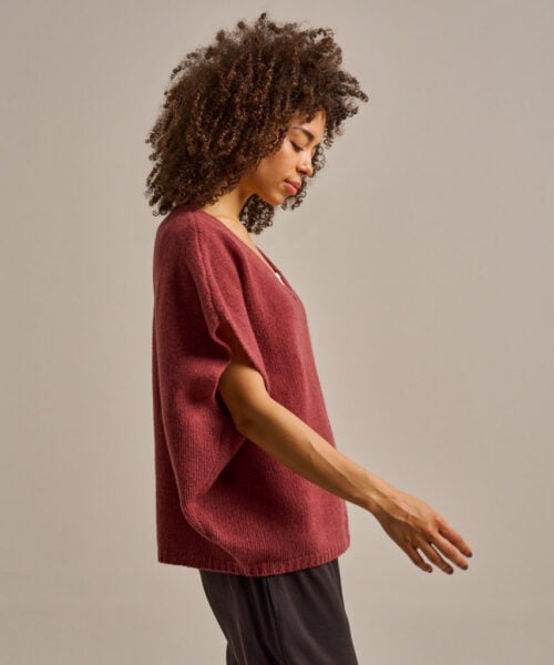 Bam2483 Sleeveless Layering Boxy Knitted Top Rose Clothing 3