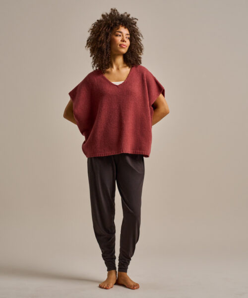 Bam2483 Sleeveless Layering Boxy Knitted Top Rose Clothing 6