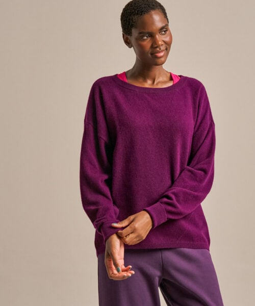 Bam2484 Scoop Neck Knit Damson Clothing 1