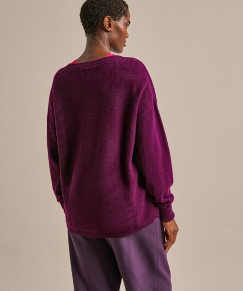 Bam2484 Scoop Neck Knit Damson Clothing 2