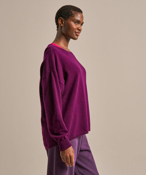 Bam2484 Scoop Neck Knit Damson Clothing 3