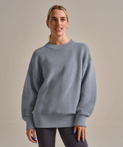 Bam2487 Rib Knit Sweatshirt Kynance Blue Bam Clothing 2