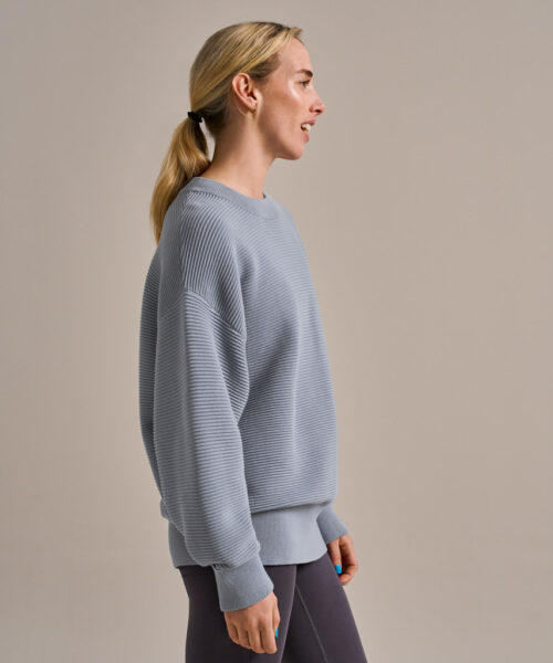 Bam2487 Rib Knit Sweatshirt Kynance Blue Bam Clothing 3