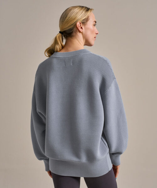 Bam2487 Rib Knit Sweatshirt Kynance Blue Bam Clothing 4