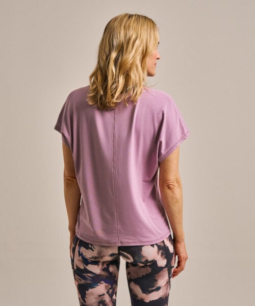 Bam2589 Relaxed V Neck T Shirt Mauve Clothing 3