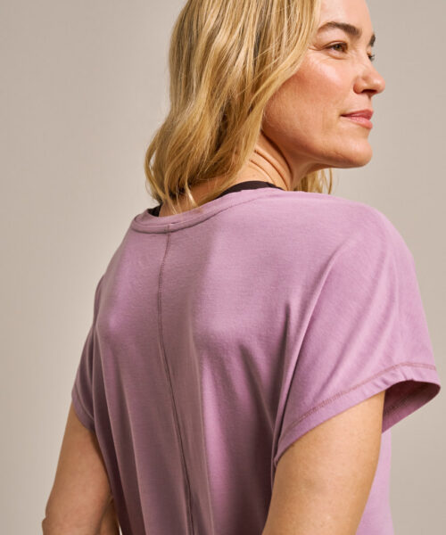 Bam2589 Relaxed V Neck T Shirt Mauve Clothing 4