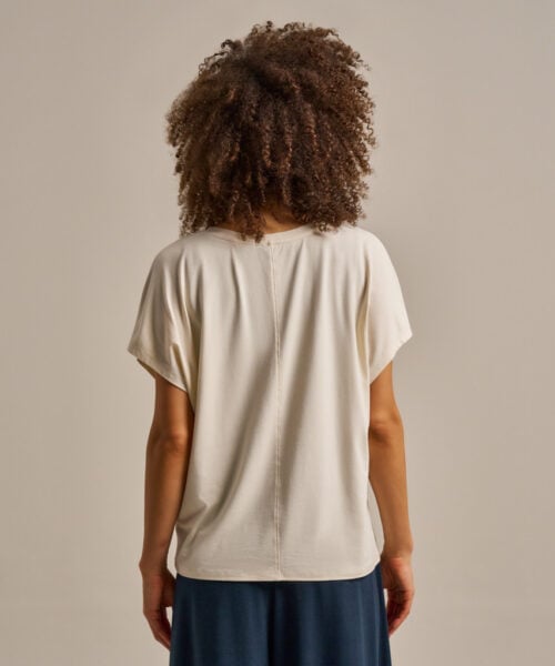 Bam2589 Relaxed V Neck T Shirt Oat Clothing 3
