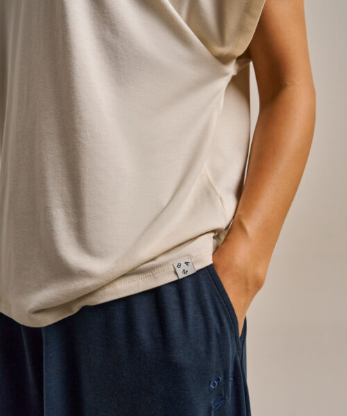 Bam2589 Relaxed V Neck T Shirt Oat Clothing 5