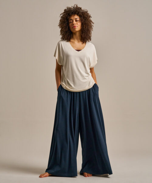 Bam2589 Relaxed V Neck T Shirt Oat Clothing 6