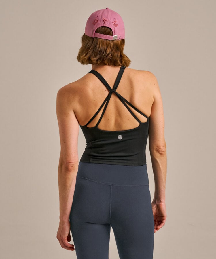 Bam2638 Balm Twist Back Crop Top Black Bam Clothing 4