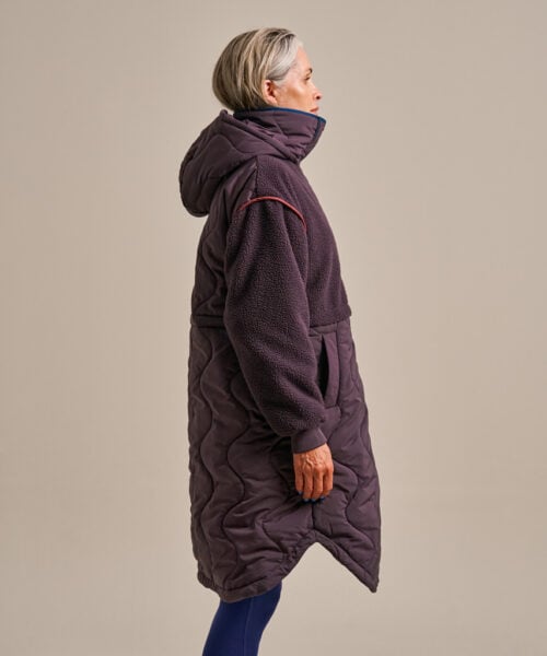 Bam2689 Cosy Fleece Coat Damson Clothing 3