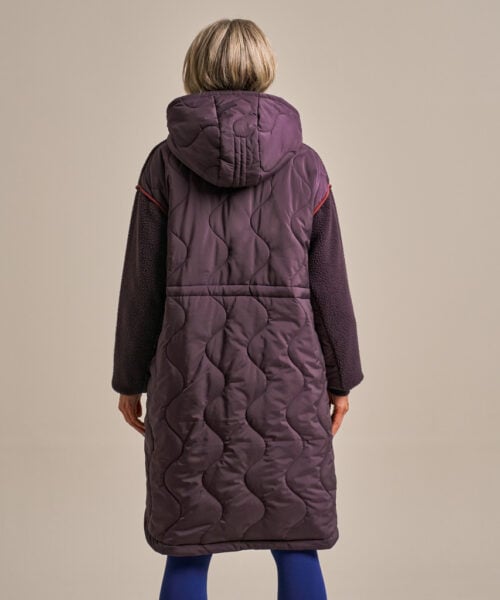 Bam2689 Cosy Fleece Coat Damson Clothing 4