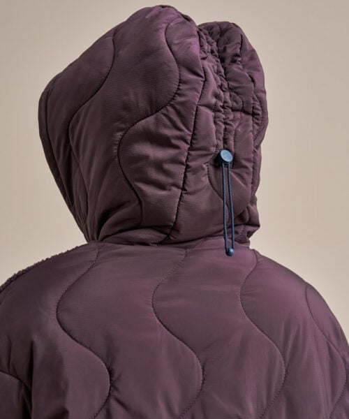 Bam2689 Cosy Fleece Coat Damson Clothing 6